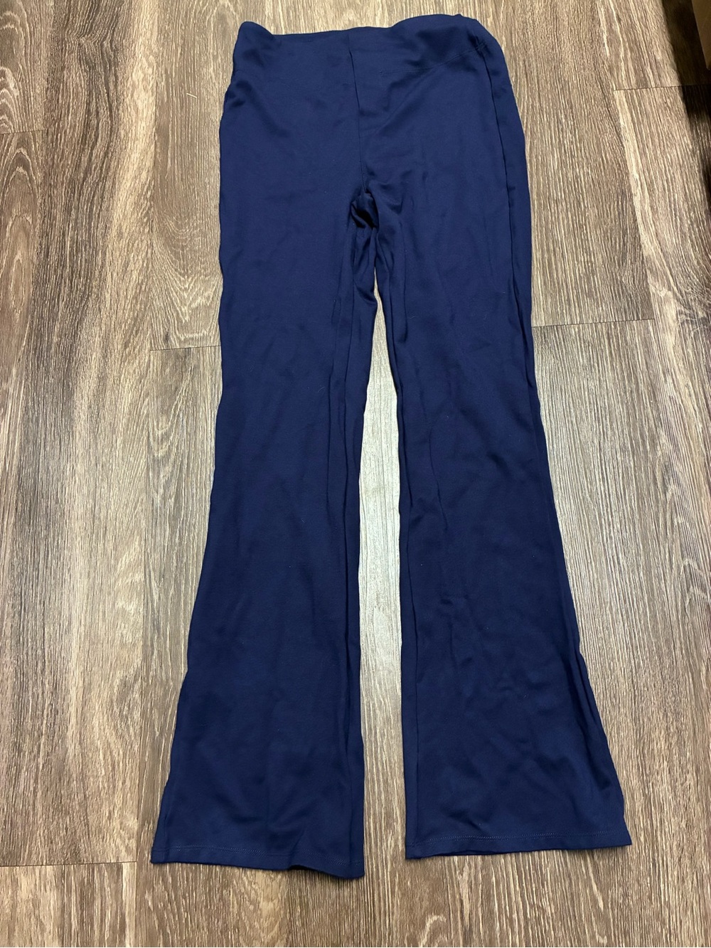 Women’s High Waist Flare Leg Pants, Navy Blue, Medium